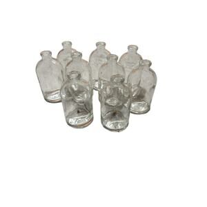 Lot of 9 Vintage Clear Glass Apothecary Medicine Bottles 4" 100ml Owens-Illinois